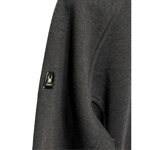 SPYDER Graphite Men's 1/2 Zip Long Sleeve Pullover Fleece Shirt with Collar XXL - Picture 3 of 5